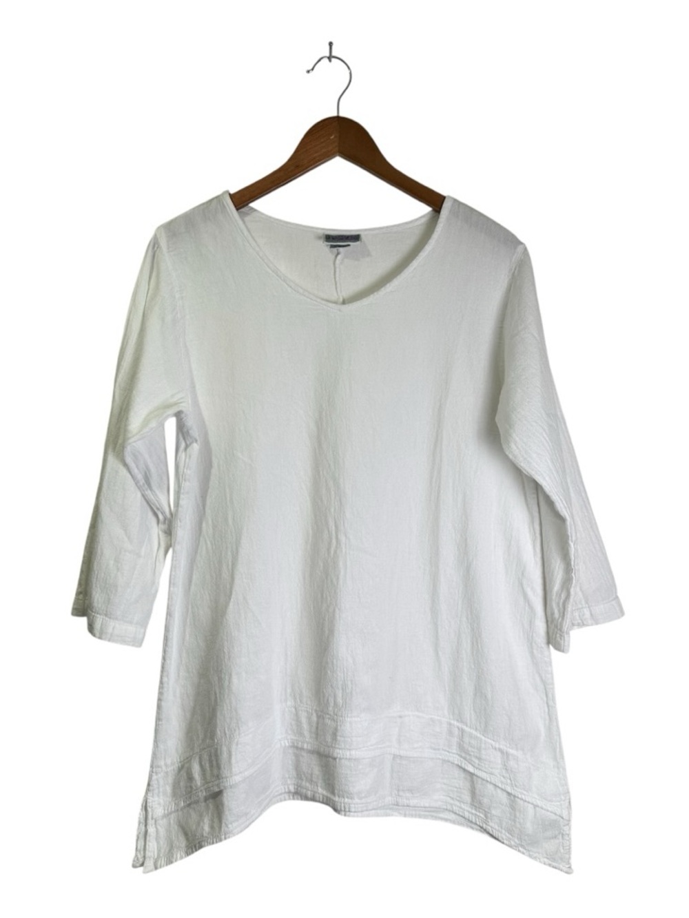 Eucalyptus Women’s M White Cotton V-Neck Tunic Top